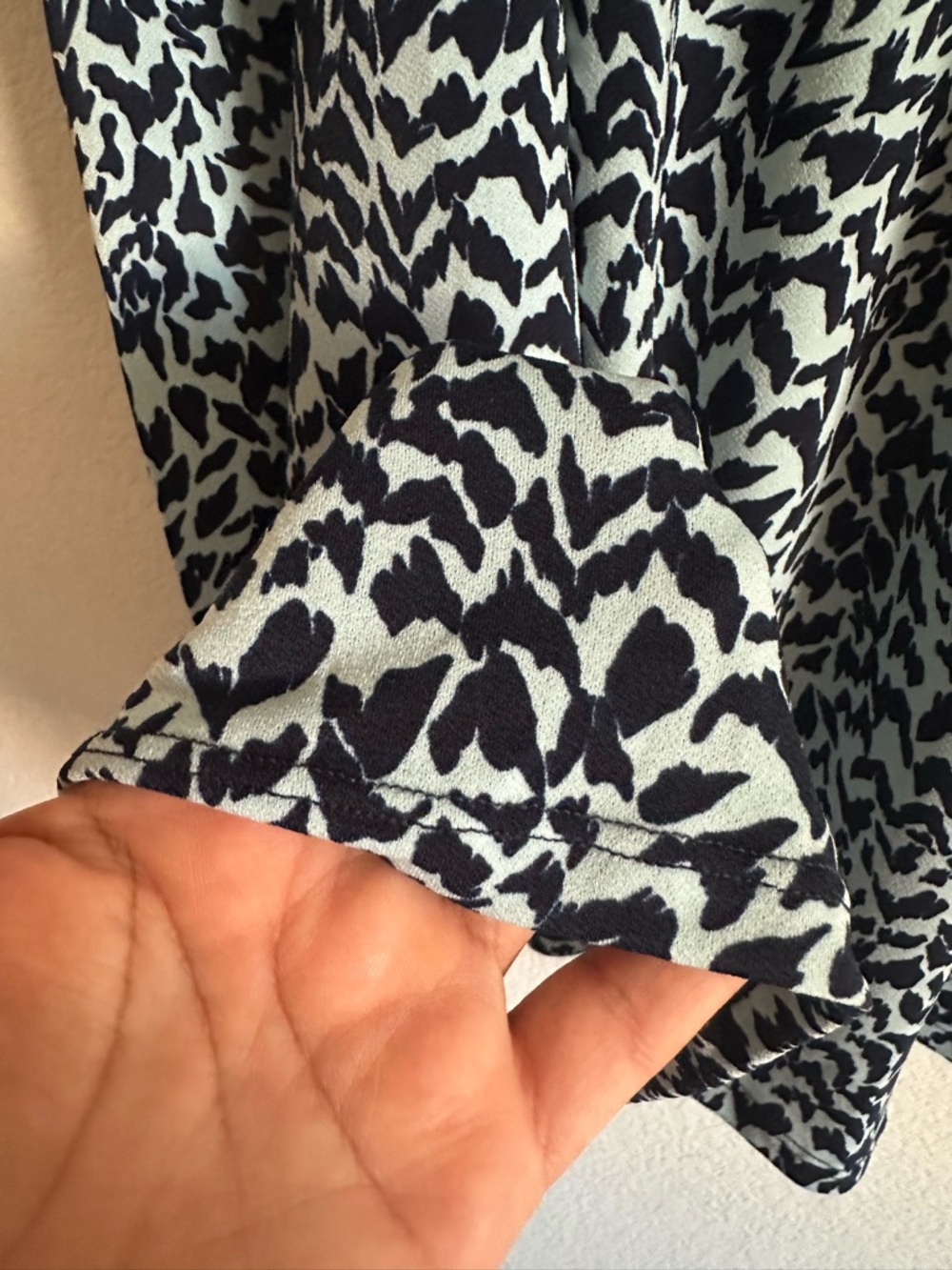 Notations Blue Ruffle-Sleeve Printed Blouse - Picture 6 of 6